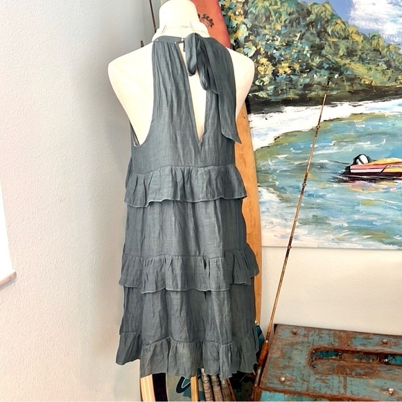 Listicle®, Ladies' Halter Cafe Dress,Tiered Softly Ruffled,Tie-Neck,Lined,Size S - Picture 9 of 15